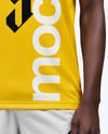 Afro-American Man Wearing Full Soccer Kit Mockup