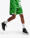 Female Basketball Player Wearing Jersey and Shorts Mockup