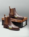 Pair of Chelsea Boots with Shoe Box Mockup