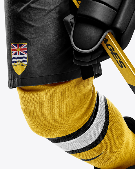 Man Wearing Full Ice Hockey Kit Mockup