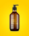 Amber Plastic Soap Bottle Mockup