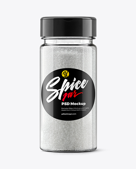 Plastic Jar with Fine Sea Salt Mockup - Realistic mockups