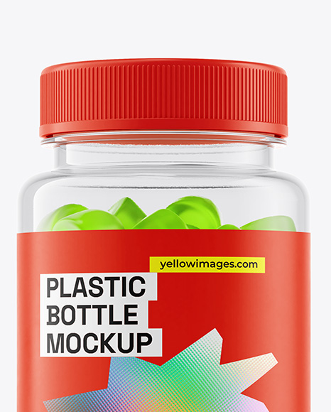 Plastic Bottle with Gummies Mockup