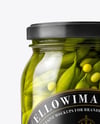 Clear Glass Jar with Pickled Green Beans Mockup