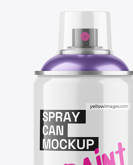 Glossy Spray Paint Can Mockup