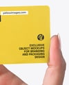 Semi-Transparent Business Card in a Hand Mockup