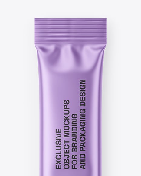Matte Metallic Stick Sachet Mockup
