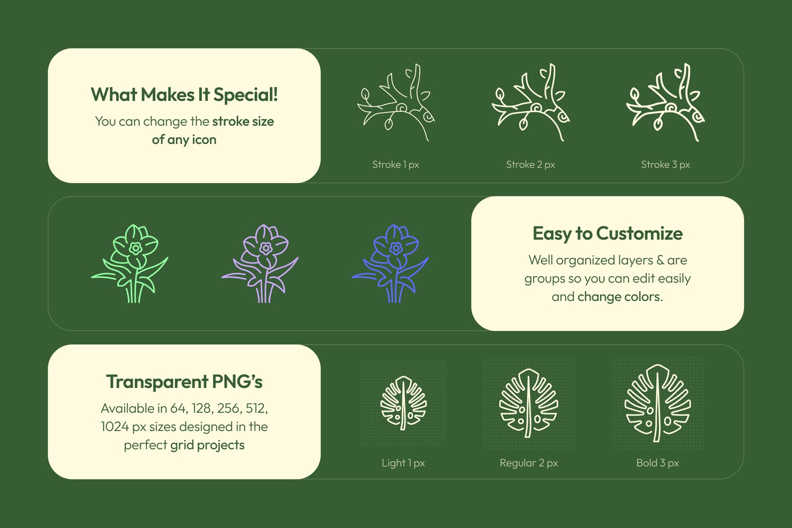 Rainforest Art Icon Set