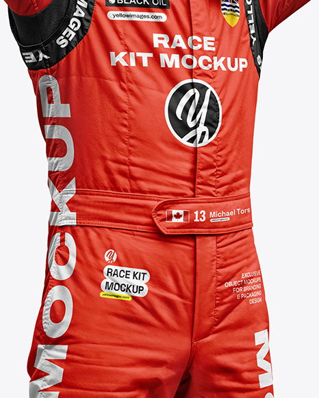 Man Wearing Racing Kit Mockup