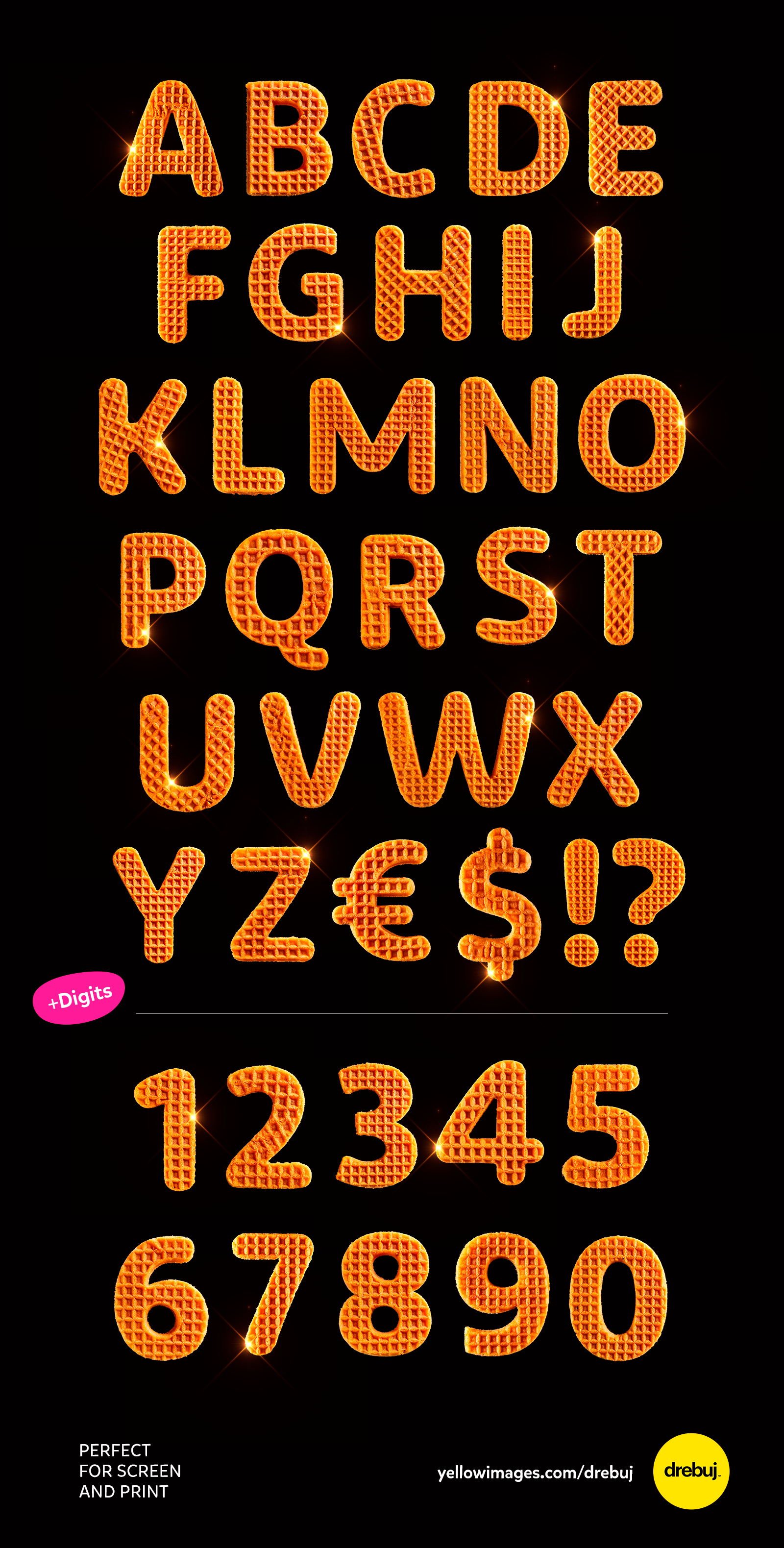 Belgian Waffles Font: Geometric 3D Alphabet PNG