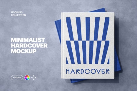 Minimalist Hardcover Book Mockups - Stationery Mockups