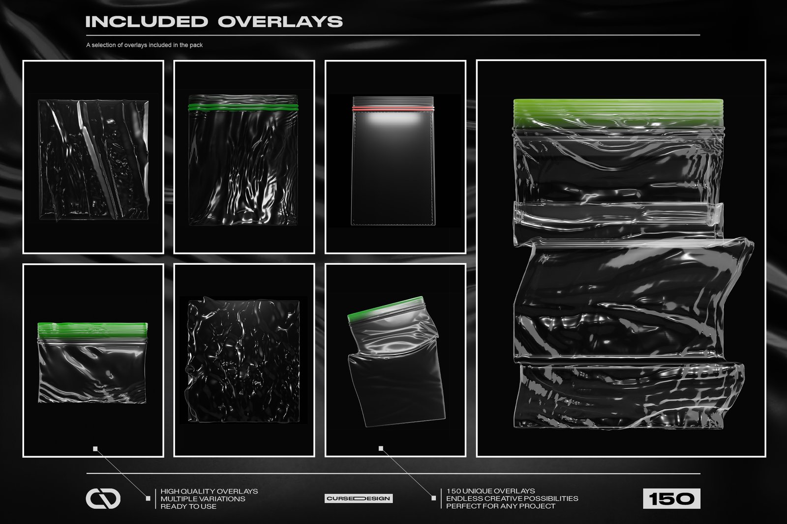 150 Plastic Bag Overlays