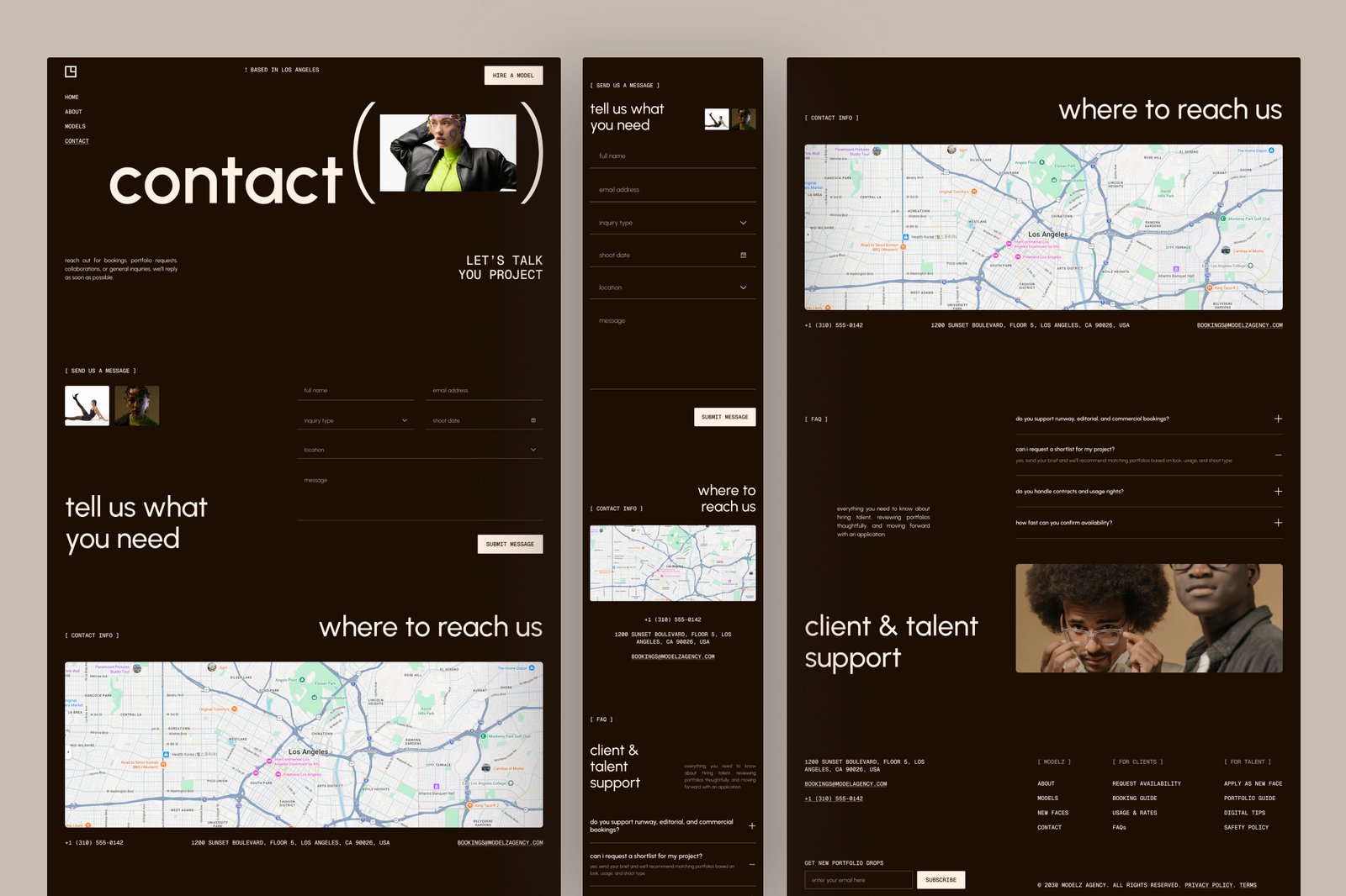 Modelz – Talent &amp; Model Agency Website UI Figma Template