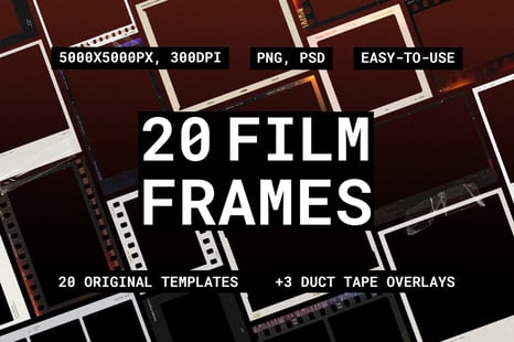 Film Frames Collection: PSD & PNG Overlays - Graphics