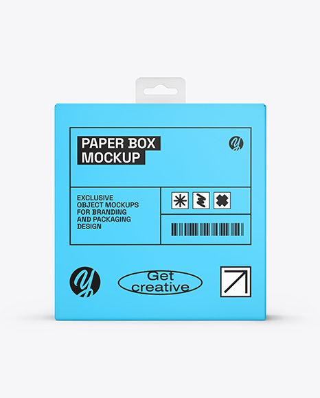 Matte Paper Box w Hang Tab Mockup - Matte+Paper+Carton+Gift+Box+Mockup+In+Box+Mockups+On+Yellow+Images+Object+Mockups