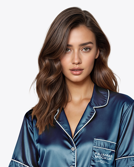 Woman Wearing Pajamas with Shorts Mockup