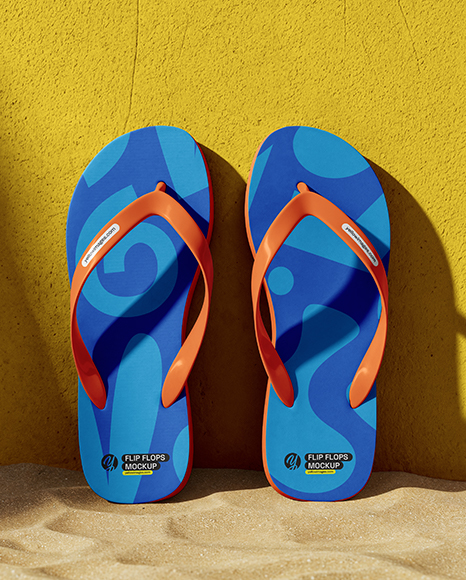 Flip-Flops Next to The Wall Mockup