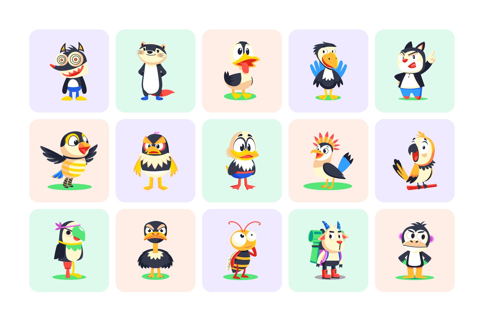 Animal Mascots Art Set