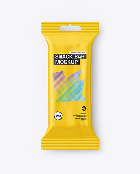Matte Snack Bar w Hang Tab Mockup - Product package mockup