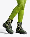 Combat Boots on Women's Legs with Leggings Mockup
