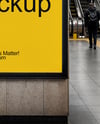 Framed Poster in Subway Station Mockup