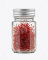 Glass Jar with Saffron Threads Mockup