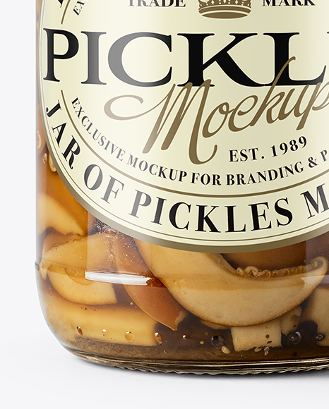 Glass Jar with Porcini Mushrooms Mockup