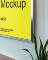 Poster with Metallic Frame in Modern Office Mockup