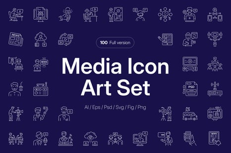 Media Icon Art Set