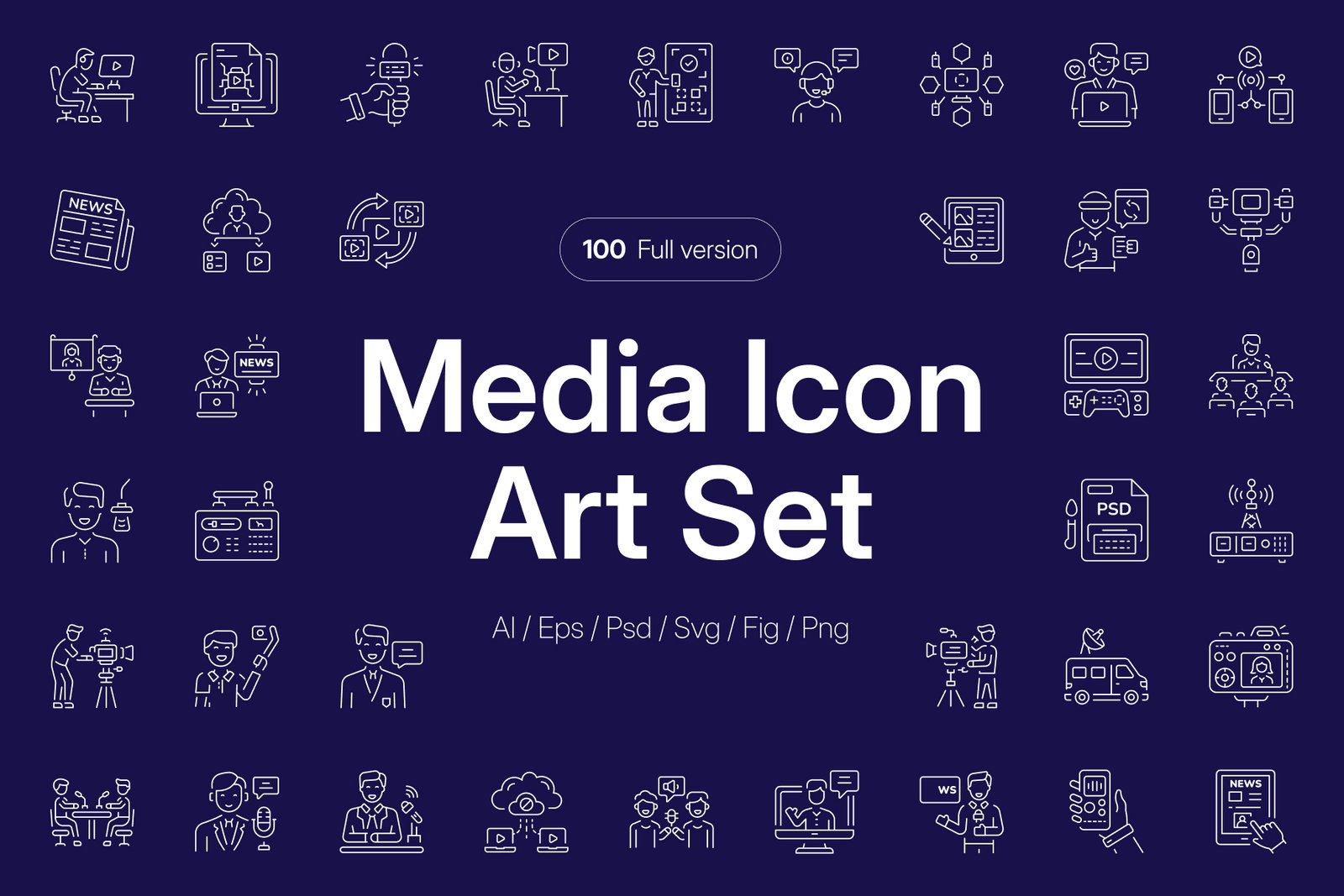 Media Icon Art Set