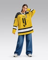 Woman Wearing Ice Hockey Jersey Mockup