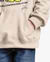 Boy Wearing a Hoodie and Beanie Hat Mockup