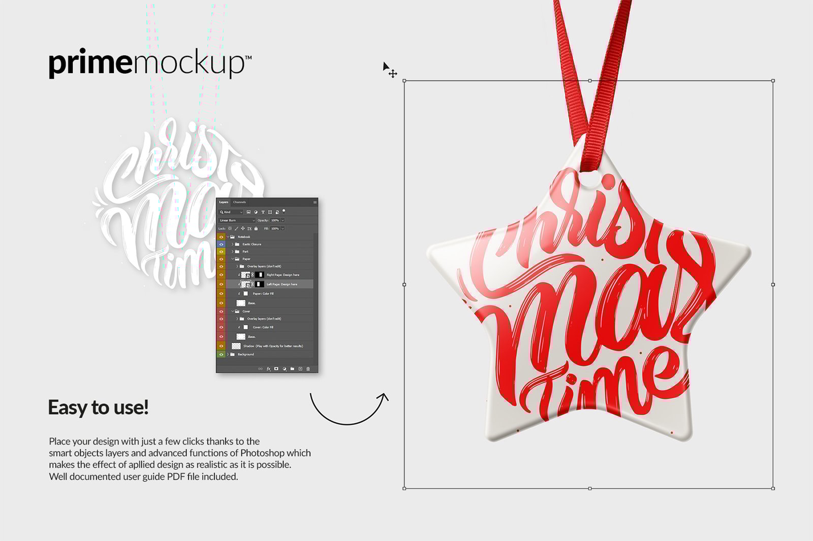 Christmas Ceramic Ornaments Mockup Scene
