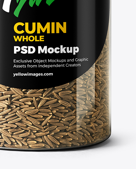 Plastic Spice Jar with Whole Cumin Mockup