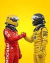 Two Men Wearing Racing Kits Mockup
