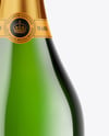 Green Glass Champagne Bottle Mockup