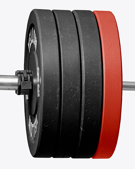 Powerlifter Wearing Janitor Uniform and Cap with Barbell Mockup