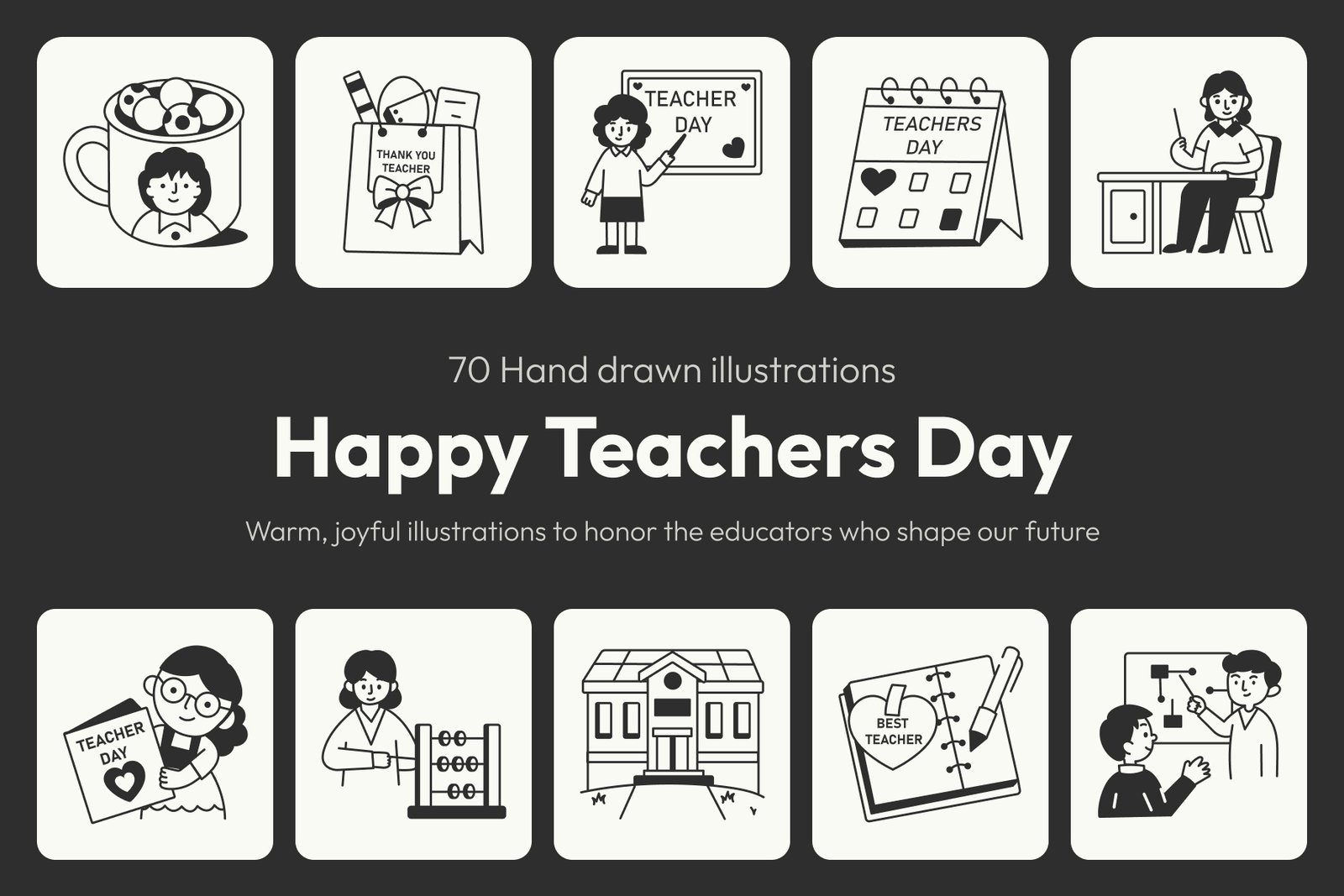 Happy Teachers Day Drawing Set
