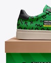 Single Sneaker on Shoe Box Mockup
