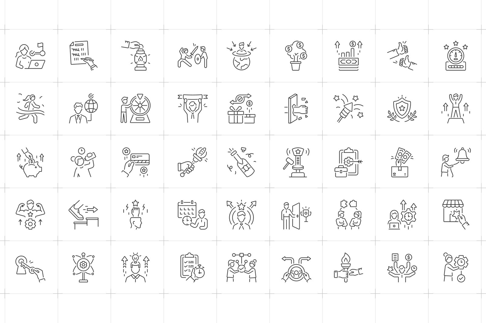 Milestone and Goals Icon Set