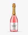 Clear Glass Pink Champagne Bottle Mockup