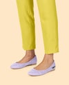 Pair of Suede Ballet Flats on Woman's Legs Mockup