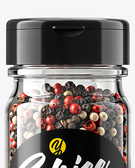 Spice Jar with Peppercorns Mix Mockup