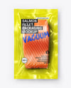Clear Plastic Flow-Pack with Salmon Fillet Steak Mockup