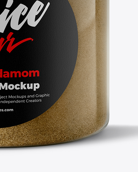 Plastic Jar with Ground Cardamom Mockup