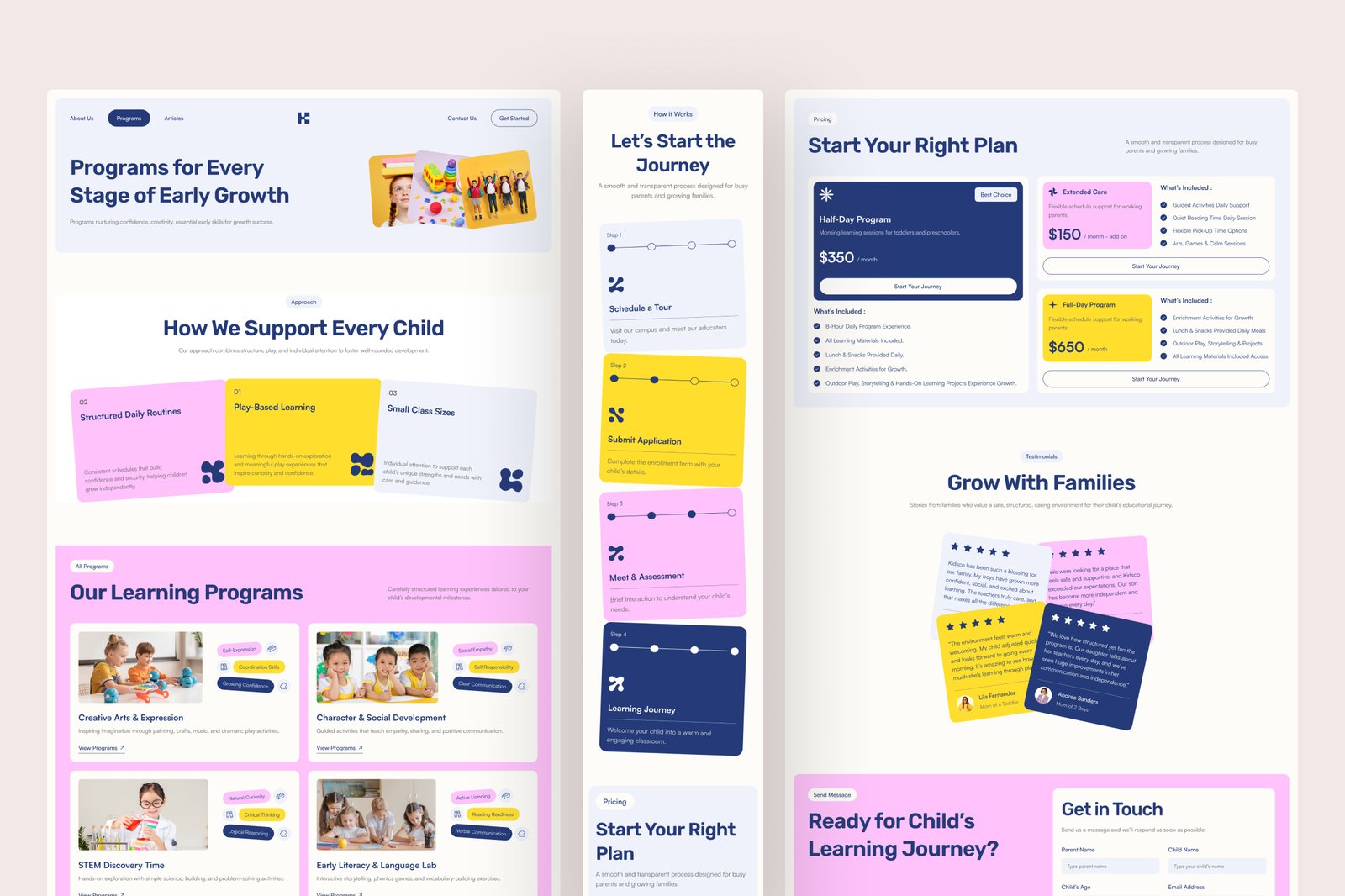 Kidsco – Early Education Website UI Figma Template