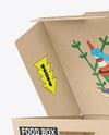 Opened Kraft Paper Food Box Mockup