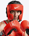 Man Wearing Boxing Kit with Jersey and Shorts Mockup