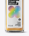Clear Glass Square Jar with Curry Mockup