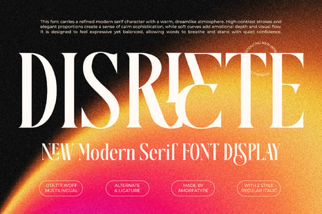 Disriete Modern Serif Display - Data visualization display packaging bundle